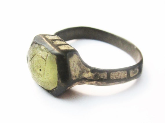 Authentic Bronze Ring with Yellow Stone (Resin) M… - image 4