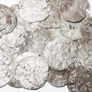 One (1) Imperfect Knights Templar Billon Silver or Bronze Coin - Authentic c 12th -13th C  Europe