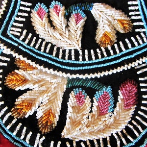 Iroquois Mohawk Beaded Purse Bag Late 1800s - most beadwork intact, stunning example!