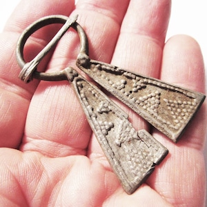 Viking Medieval Lake Ladoga Silver Goose Foot Fibula Brooch - Unrestored Wearable Condition