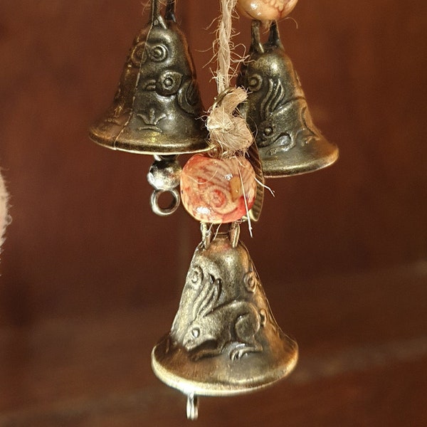 Celtic Hare and Triquetra Witch Bells, a Magical Protection and Housewarming Charm