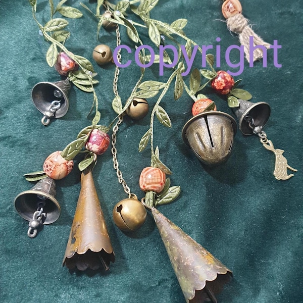 Celtic Hare and Green Man Witch Bells, a Magical Protection and Housewarming Charm ©