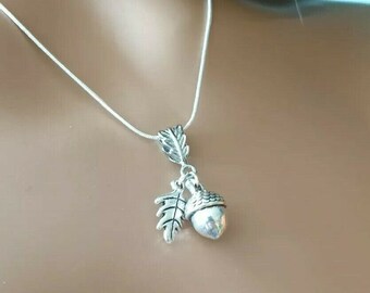 Hedge-Witch Silver Acorn Necklace on a Silver-plated chain Pagan Wicca Druid Jewellery Gift