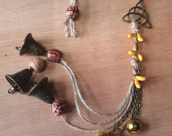 Celtic Hare and Triquetra Witch Bells, a Magical Protection and Housewarming Charm