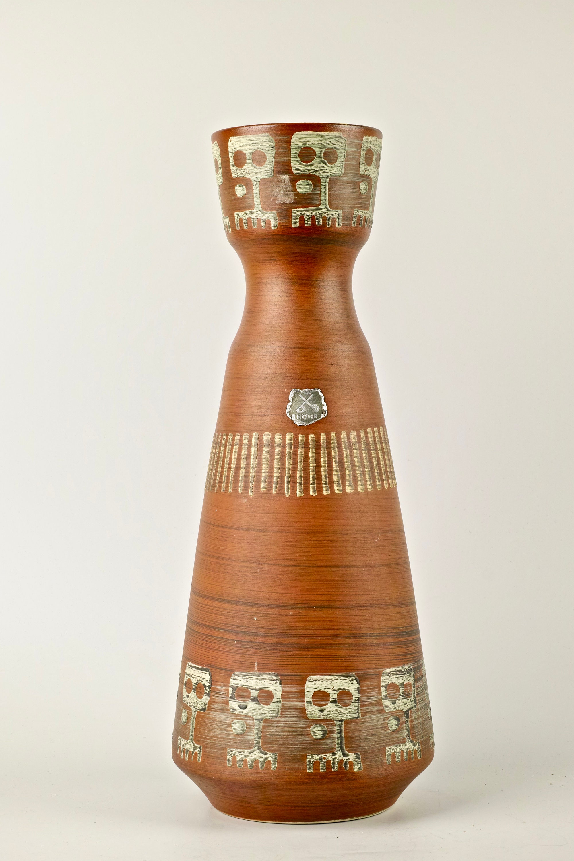 Grand Vase en Terre Cuite de Dümler et Breiden, Décoré Glyphes Anthropomorphes - Céramique Ouest-All