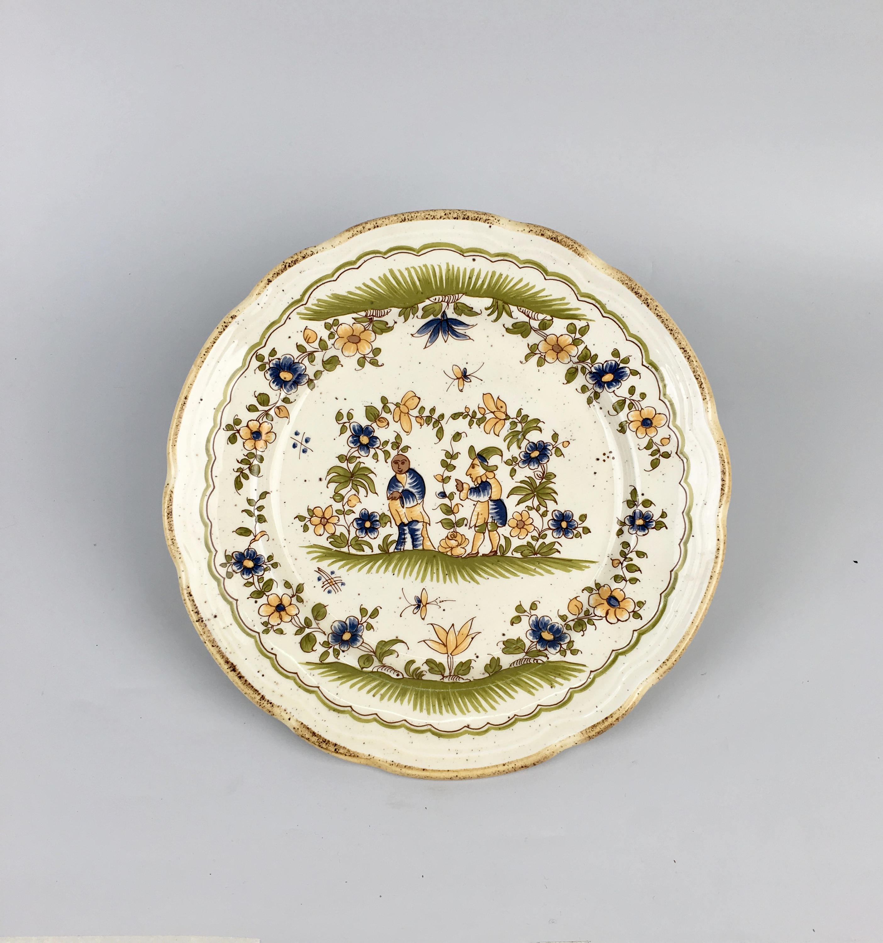 Reproduction Polychrome et Décorative, Plaque en Terre Cuite Moustiers