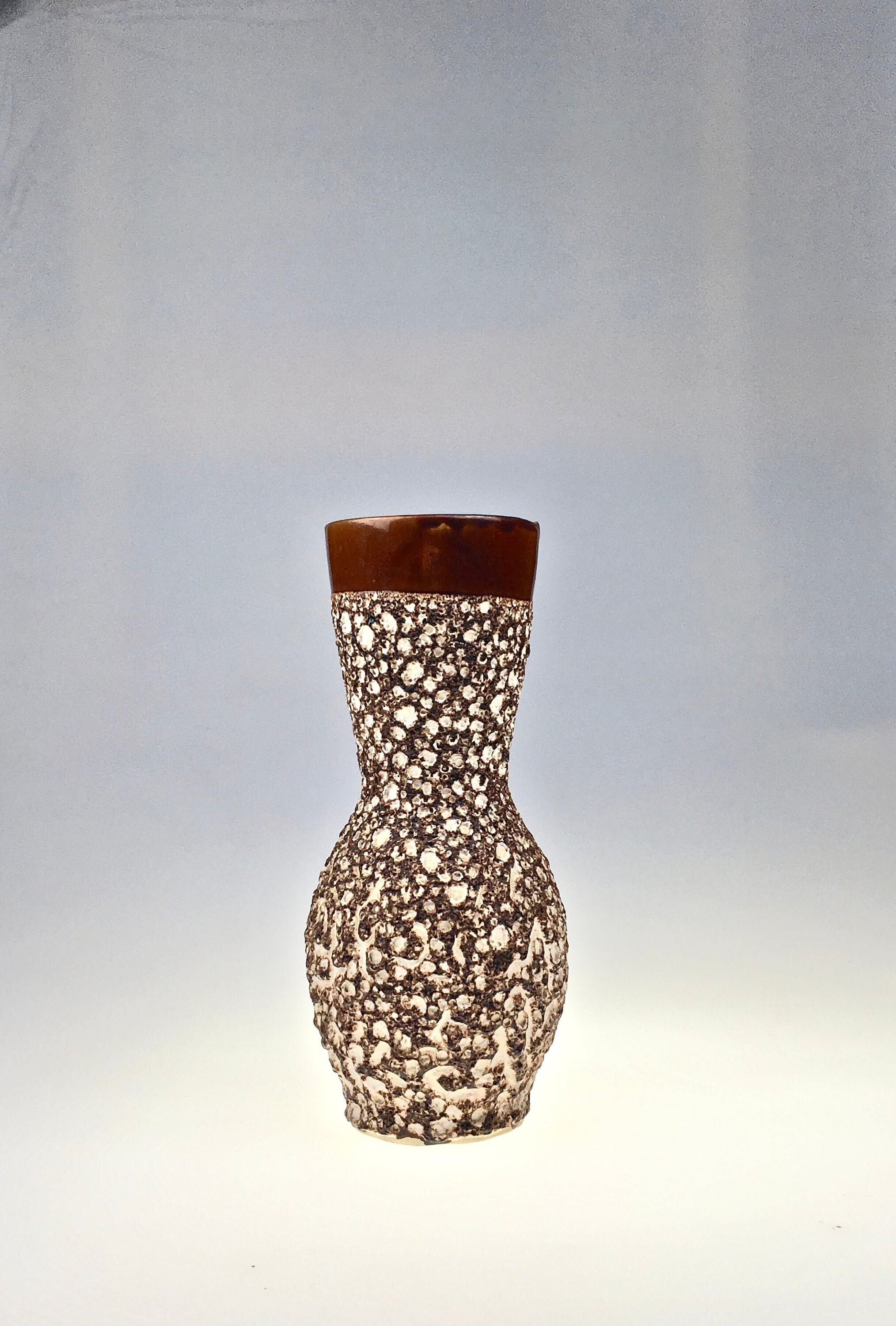 Magnifique Vase Vallauris, Années 1960 ou 1970 - Brown & Cream Colored Terre Chamottée, Grog Clay, F
