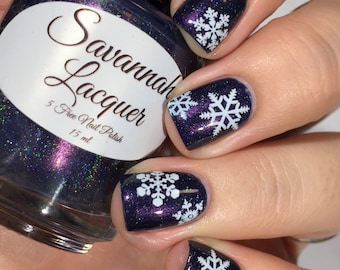 White And Blue Snowflakes Christmas Nail Art Water Decals White And Blue Snowflakes Christmas Nail Art Water Decals