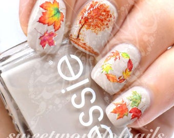 Fall Nail Decals Etsy Fall Nail Decals Etsy