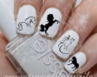 Horse Nail Art Water Decals Transfers Wraps