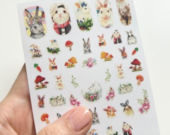 Pegatinas para uñas de conejo de Pascua