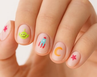 Cute Alien Nail Art Decals, Space Nail Stickers