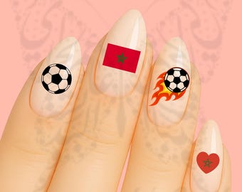 Morocco World cup Euro Cup Nail art Soccer ball Football water decals