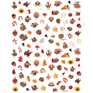 Thanksgiving Nail art Turkey Stickers