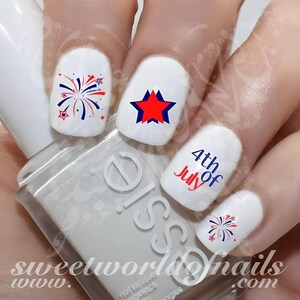 4th of July Nail Art Fireworks Water Decals