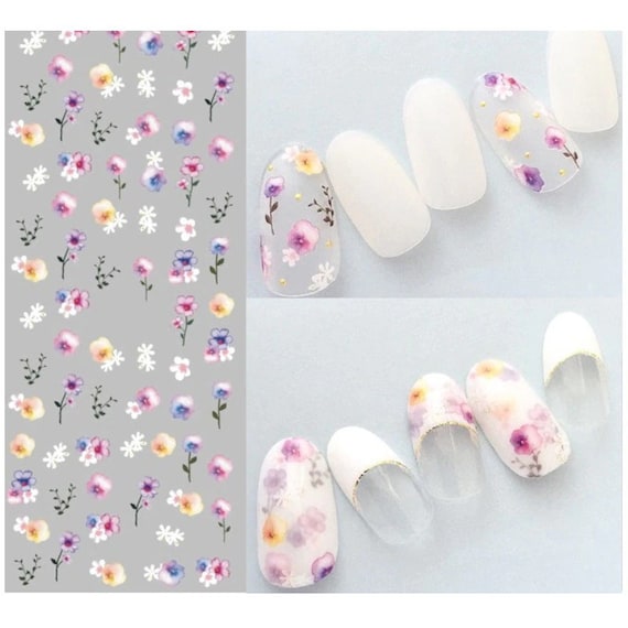 4pcs Watercolor Flower Nail Art Water Decals Ink Leaves Floral Design Nail  Stickers Set DIY Gel Manicure Sliders Tattoo GLI-10 - AliExpress