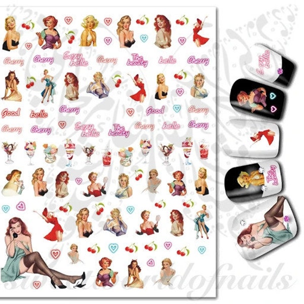 Pin Up Girls Nail Art Sticker