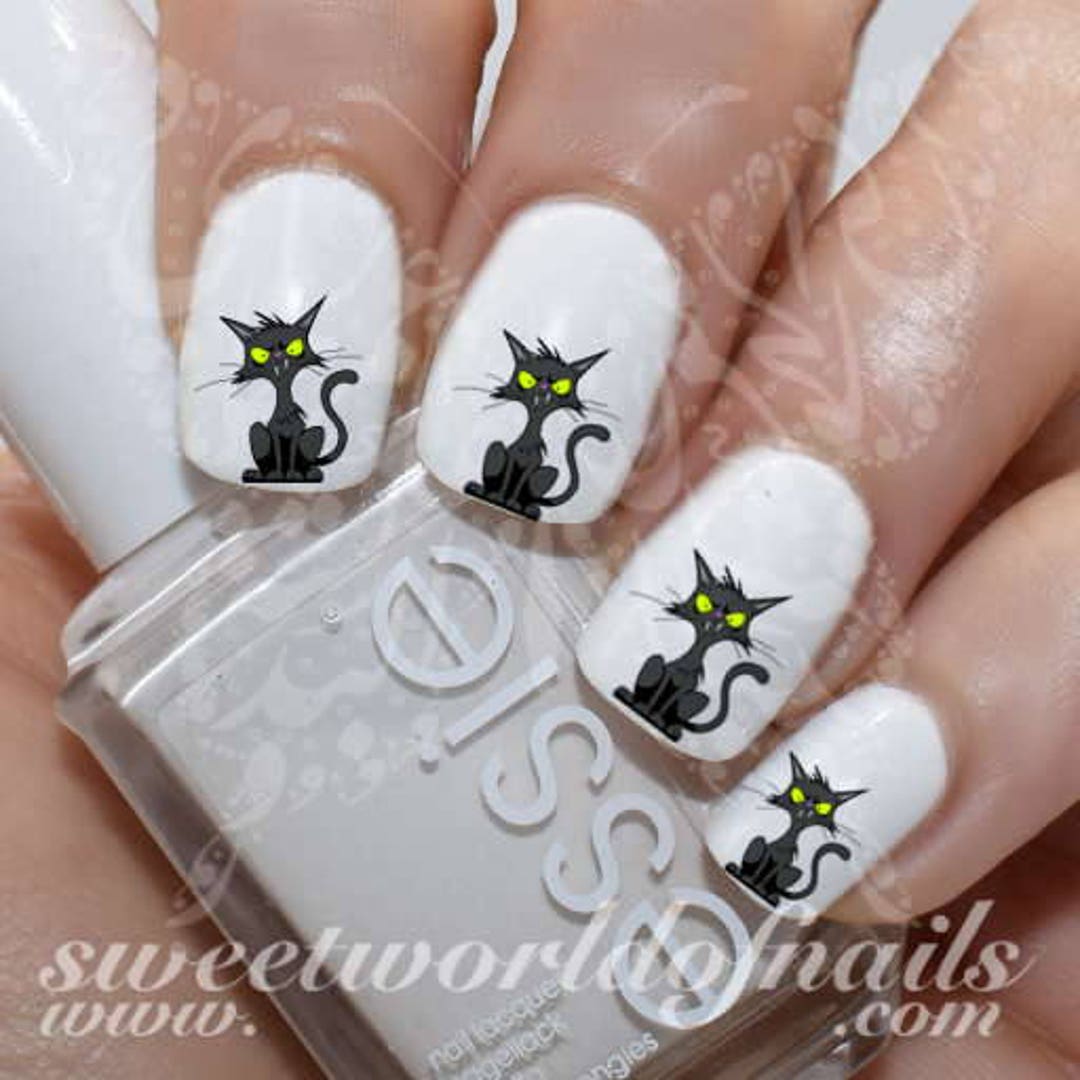 Halloween Scary Cat Nail Art Water Decals Transfers - Etsy