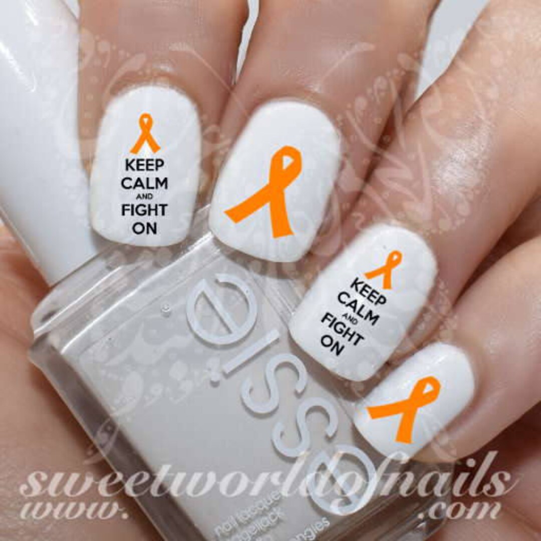 Leukemia Awareness Keep Calm and Fight on Orange Ribbon Water Etsy