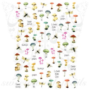 Mushroom Nail Art Stickers
