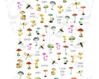 Mushroom Nail Art Stickers