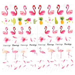 Flamingo Nail Art Water Decals