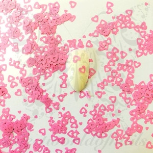 Valentijnsdag Nail Art Pink Mini Heart confetti glitter
