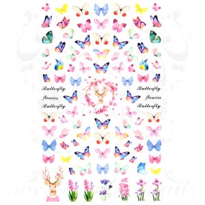 Spring Nail Art Butterflies Stickers