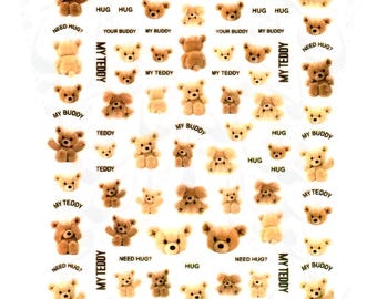 Teddy Bear Nail Art Stickers