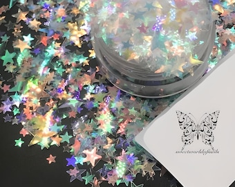 Witte sternageldecoratie met 3D-effect confetti glitter