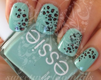 Decalcomanie ad acqua per nail art con motivo leopardo