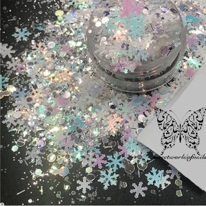 Christmas Nail Art Confetti Snowflake Snowman Glitter