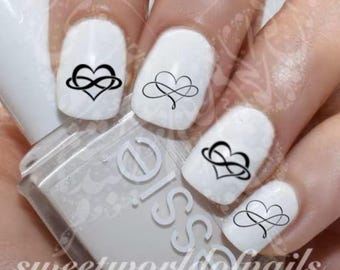 Infinity Heart Nail Art Water Decals Valentine Nails - Etsy