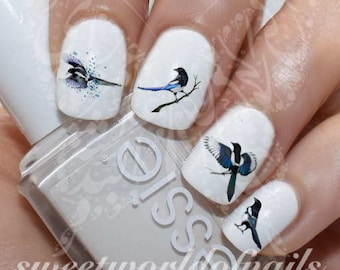 Bird Nail Art Magpie Nail Water Decals