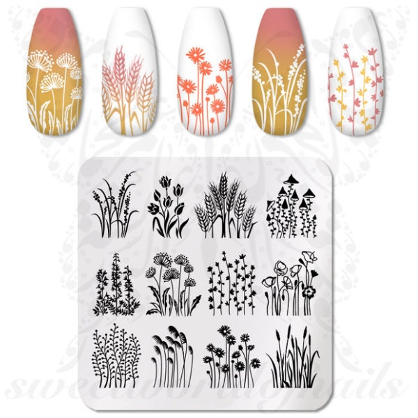 Spring Nails Flower Nail Stamping Plate