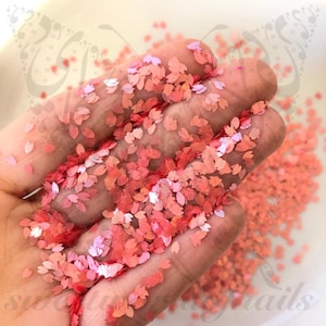 Pink Weiße Blütenblätter Nailart Konfetti Glitter