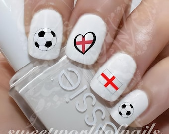 Copa del Mundo de Inglaterra, Eurocopa, Arte de uñas, Balón de fútbol, Calcomanías de agua de fútbol