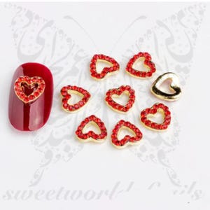Valentine Heart Charms 3D Nail Art / 2pcs