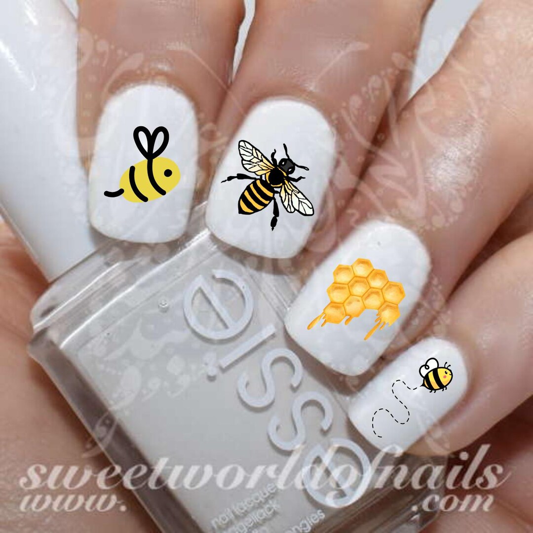 Bee Nail Decals Honeycomb Water Nail Art Etsy bee-nail-decals-honeycomb-water-nail-art-etsy