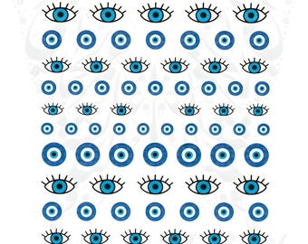 Blue Eye Nail Stickers