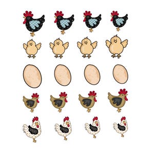 Nagelkunst kip schattige boerderijdieren waterstickers