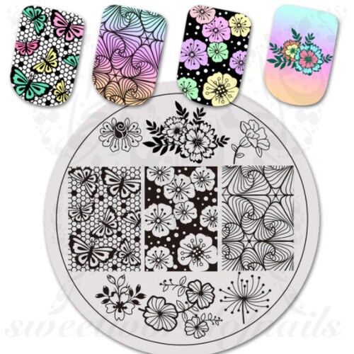 Spring Nails Flower Nail Stamping Plate Etsy