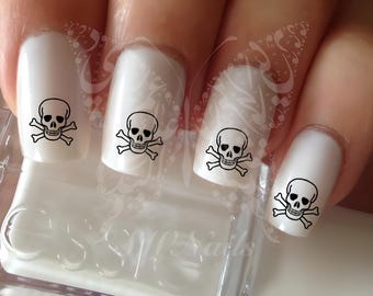 Skull Nail Art Halloween water decals