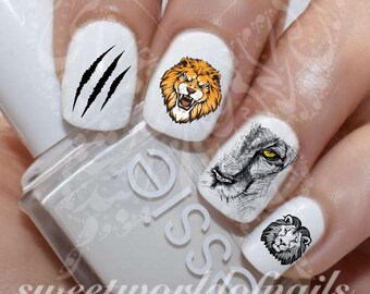 Lion Nail Art Nail Water Decals