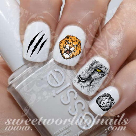 Lion Nail Art Nail Water Decals