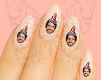 CUSTOM Birthday Face Nail Decals- Send us your picture