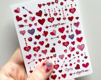 Valentine Nail Art Hearts-nagelstickers