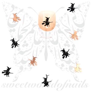 Halloween Nail Art Witch Thin Metallic Nail Charms