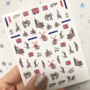 Eiffel Tower Paris Uk Nail stickers