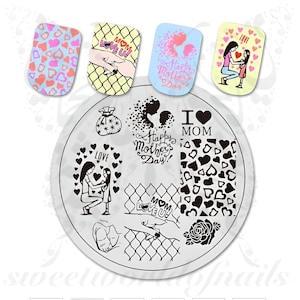 Mother Day Nail Art Mom Love Stamping Plate